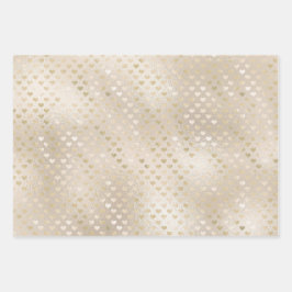 White Gold Hearts    Geschenkpapier Set