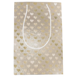 White Gold Hearts       Mittlere Geschenktüte