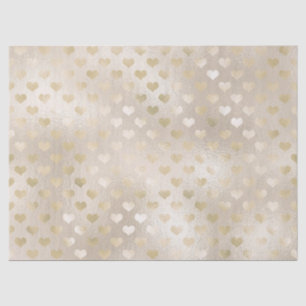 White Gold Hearts Seidenpapier