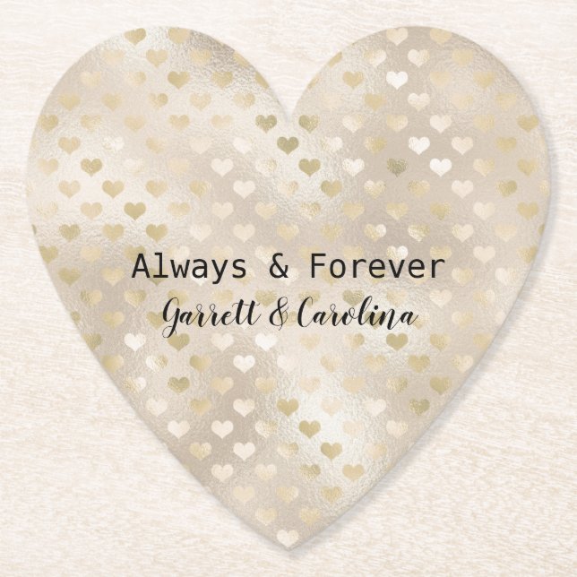 White Gold Hearts Untersetzer (Vorderseite)