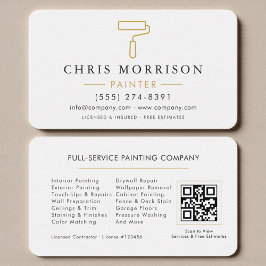 White & Gold Home Painter Business Card Visitenkarte