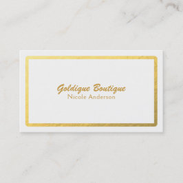 White & Gold Imitate Foil Shine Minimal Glam Visitenkarte