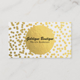 White & Gold Imitate Fossilien Confetti Modernes G Visitenkarte