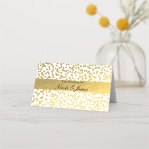 White & Gold Imitats Foil Glam Moderne Tischsitze Platzkarte