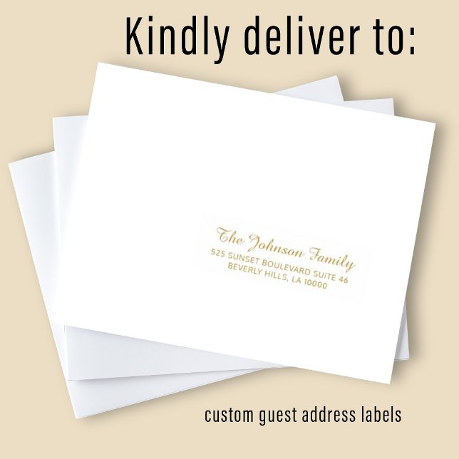 White gold individual guest address elegant labels (Von Creator hochgeladen)