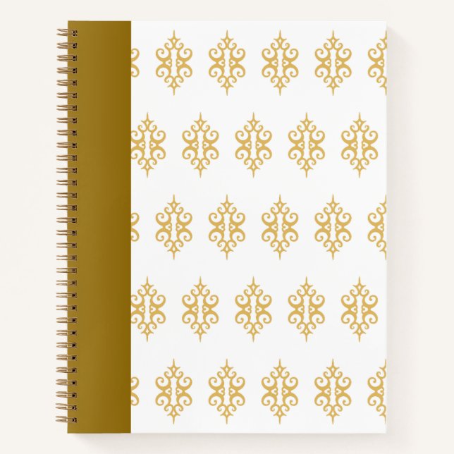 White Gold Lace Gästebuch Notebook Geschenk Notizbuch (Vorderseite)