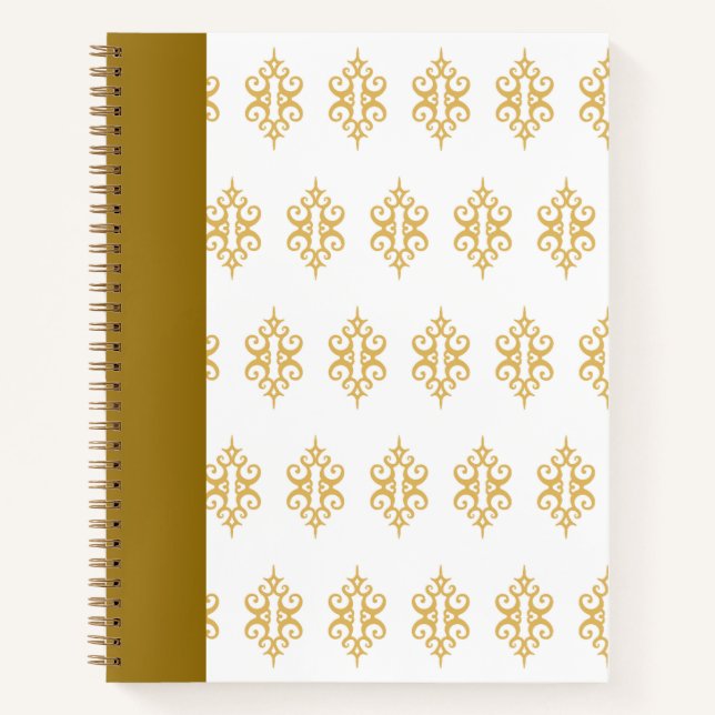 White Gold Lace Guestbook Notebook Gift Notizbuch (Vorderseite)