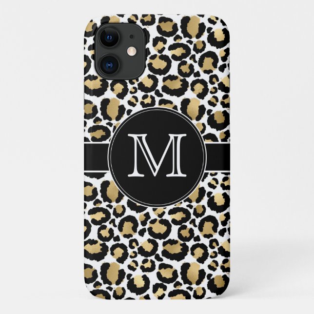 White & Gold Leopard Case-Mate iPhone Hülle (Rückseite)