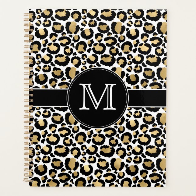 White & Gold Leopard Planer (Vorderseite)