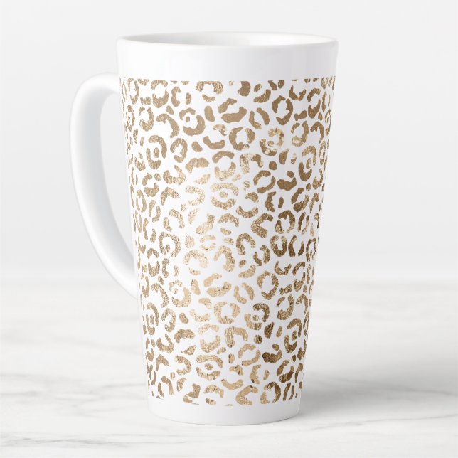 White Gold Leopard Print Milchtasse (Linke Ecke)