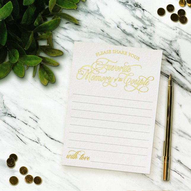 White Gold Lieblingsgedächtnis des Paares Folieneinladung (Von Creator hochgeladen)