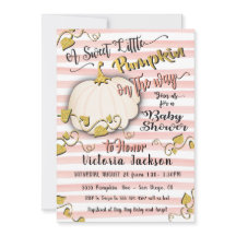 White Gold Little Pumpkin Baby Shower Einladungen