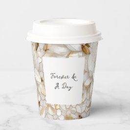 White Gold Lotus Blume Pappbecher