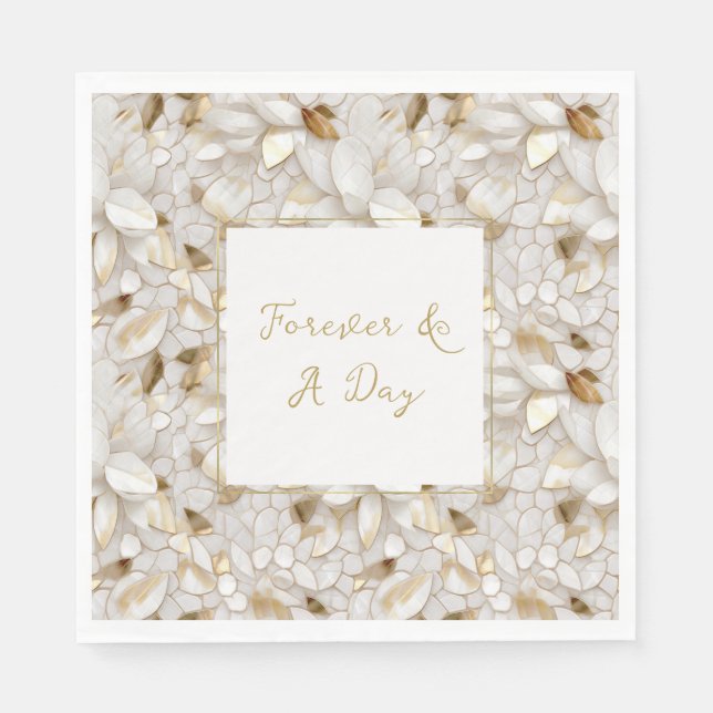 White Gold Lotus Blume Serviette (Vorderseite)