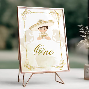 White Gold mexikanische Taufe Geburtstagsfeier Tis Poster