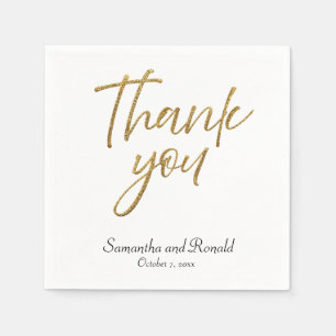 White & Gold Minimalistisch Vielen Dank für Ihre H Serviette