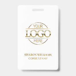 White Gold Mitarbeiter-ID mit dem Logo "Custom Bus Ausweis