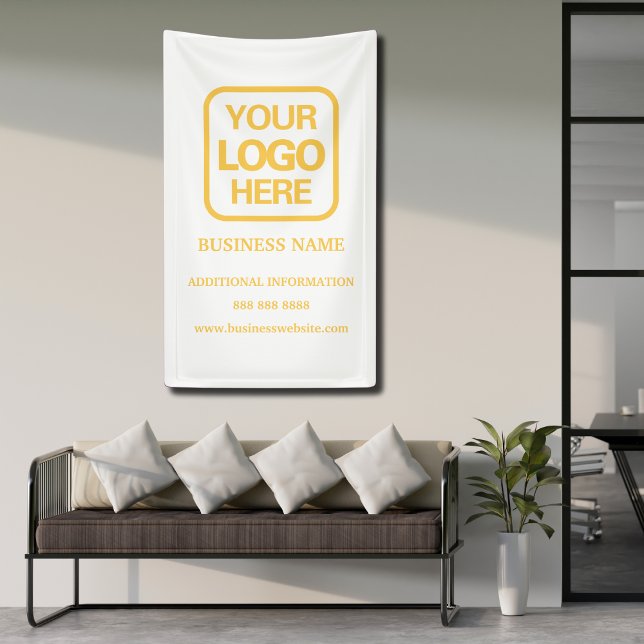 White Gold Modern Beruflich Business Logo Banner (Von Creator hochgeladen)