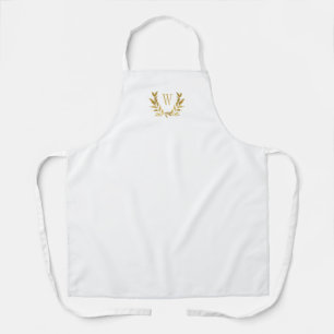 White Gold Monogram Elegante Chic Extravagant Hübs Schürze