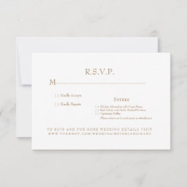 White & Gold Monogram Wedding RSVP Card Karte