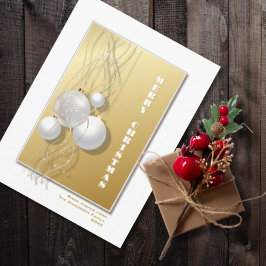 White Gold Ornaments Weihnachten Postkarte