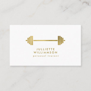 White & Gold Personal Trainer Social Media Visitenkarte