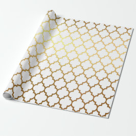 White Gold Quarto Art Deco Net Geschenkpapier