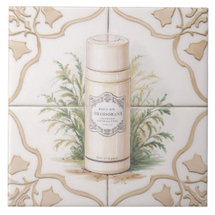 White & Gold Rolle auf Deodorant Funny Bath Fliese