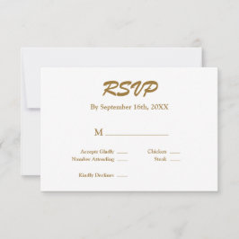 White/Gold RSVP-Karte RSVP Karte