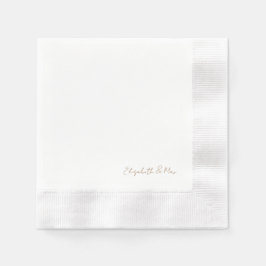White Gold Script Namen Hochzeitsempfehlung Serviette
