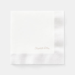 White Gold Script Namen Hochzeitsempfehlung Serviette