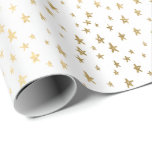 White Gold Stars Confetti Confetti Geschenkpapier<br><div class="desc">florenceK klassische schicke Verpackung</div>
