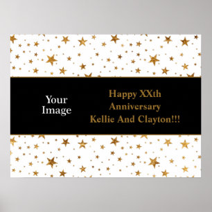 White/Gold Stars mit dem Jubiläum der Botschaft/de Poster