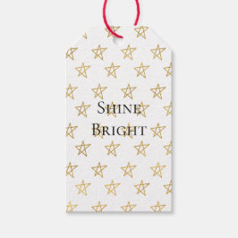 White Gold Stars Shine Bright Geschenkanhänger