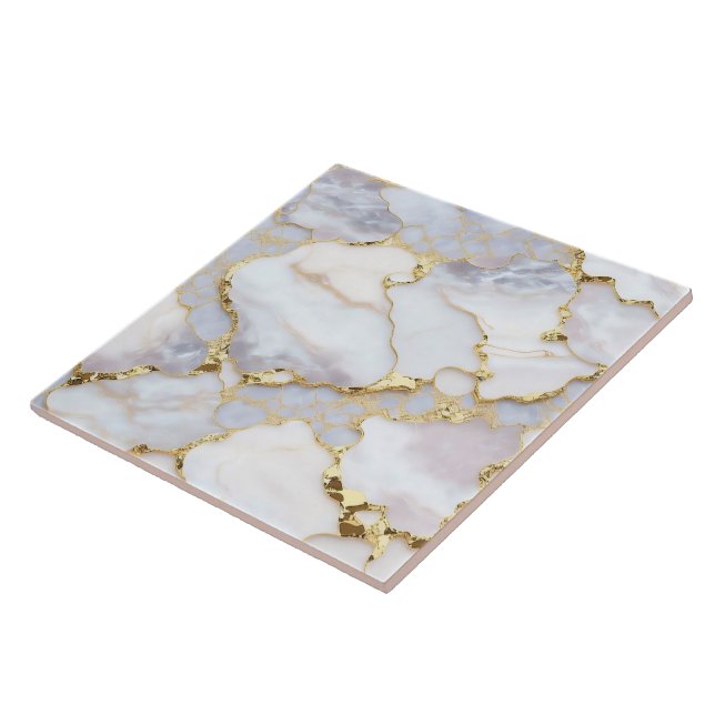 White Gold Trendy Marble Agate Collection Fliese (Seite)