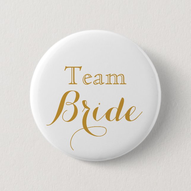 White Gold Wedding Team Bride Button (Vorderseite)