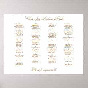 White Golden Beige Alphabetisierungsdiagramm Poster