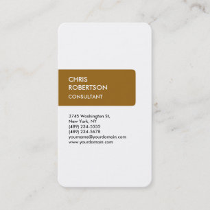 White Golden Brown Attraktive Charm Business Card Visitenkarte