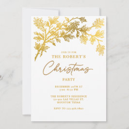 White Golden Modern Christmas Party Einladung