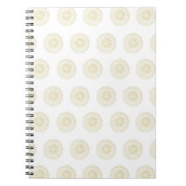 White | Golden Zinnia Flower Medallions Notizblock
