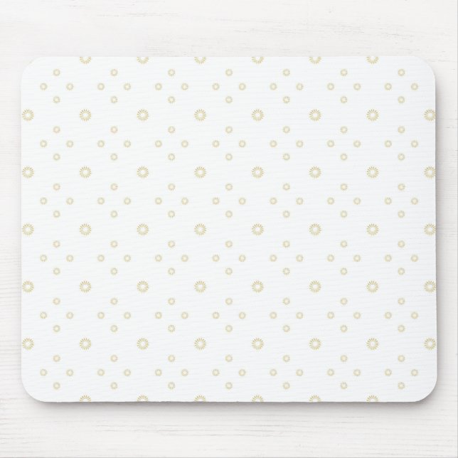 White | Golden Zinnia Sun Mousepad (Vorne)