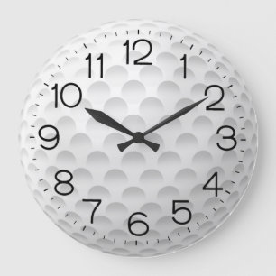 White Golf Ball Design Große Wanduhr
