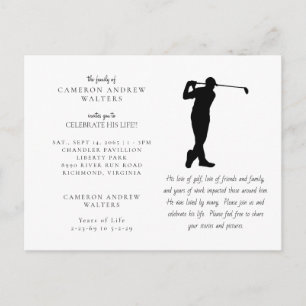 White Golf Celebration of LIfe Postkarte