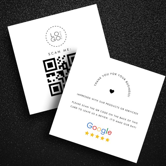 White Google überprüft QR-Code für benutzerdefinie Quadratische Visitenkarte (Von Creator hochgeladen)