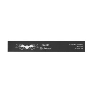 White Gothic Halloween Fledermaus auf schwarz eleg