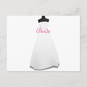 White Gown Thema Hochzeitskleid Bride Postcard Postkarte