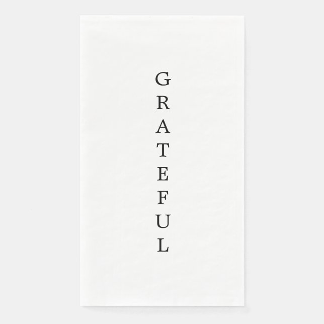 White "GRATEFUL" Napkin Serviette (Vorderseite)