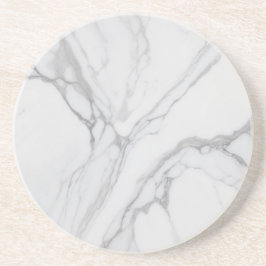 White Gray Marble Minimal Elegant Coaster Getränkeuntersetzer