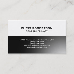 White Gray Modern Simple Schlicht Business Card Visitenkarte