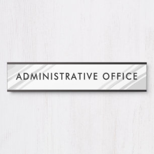 White Gray Modernes Beruflich Plate Admin Office Türschild